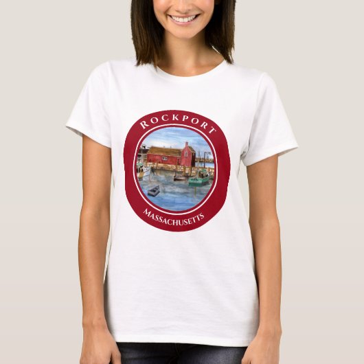 Rockport Harbor Massachusetts New England T-Shirt (Vorderseite)
