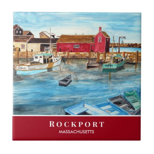 Rockport Harbor Massachusetts New England USA Fliese (Vorderseite)