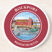 Rockport Harbour Massachusetts New England Malerei Getränkeuntersetzer (Vorne)