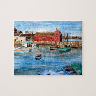 Rockport Harbour Massachusetts New England Malerei Puzzle