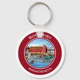 Rockport Harbour Massachusetts New England Malerei Schlüsselanhänger