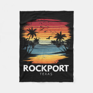 Rockport Strand Texas Surfbrett Surfen Vintage Fleecedecke
