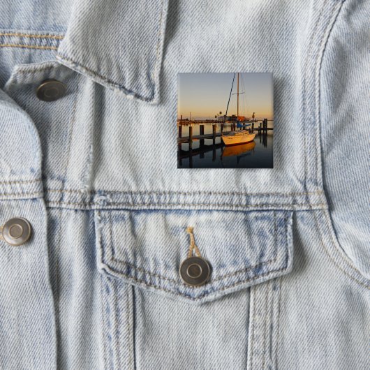 Rockport, Texas Hafen bei Sonnenuntergang Button (Beispiel)