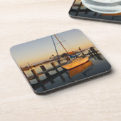 Rockport, Texas Hafen bei Sonnenuntergang Getränkeuntersetzer (Linke Seite)