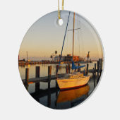 Rockport, Texas Hafen bei Sonnenuntergang Keramikornament (Links)