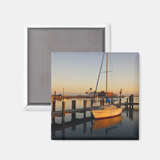 Rockport, Texas Hafen bei Sonnenuntergang Magnet (Vorderseite/Rückseite)
