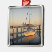 Rockport, Texas Hafen bei Sonnenuntergang Silbernes Ornament (Links)