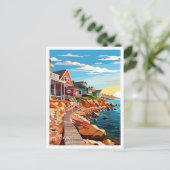 Rockport Texas Travel Vintag Illustration Postkarte (Stehend Vorderseite)