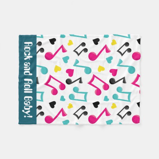 RockrollenBabyspaß-Deckenmusik Fleecedecke (Vorderseite (Horizontal))