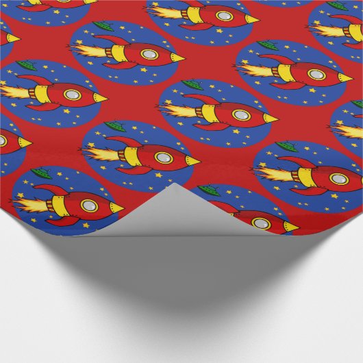 Rockrotes Glossy Wrapping Paper 30"x6" Geschenkpapier (Ecke)