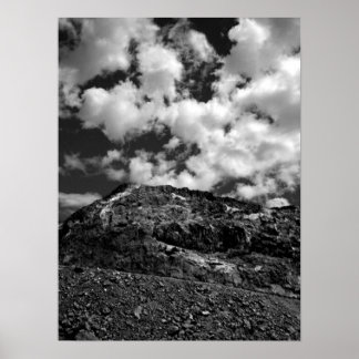 Rocks and Clouds BW Poster