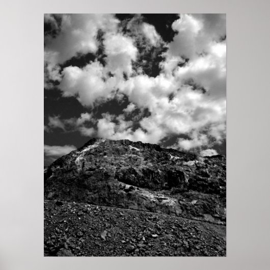Rocks and Clouds BW Poster (Vorne)