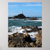 Rocks and Corbiere lighthouse, Jersey Poster (Vorne)