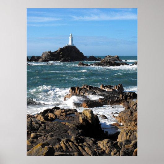 Rocks and Corbiere lighthouse, Jersey Poster (Vorne)