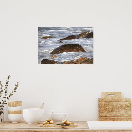 Rocks and Waves in Rhode Island Poster (Küche)