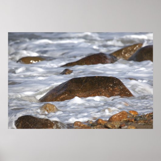 Rocks and Waves in Rhode Island Poster (Vorne)