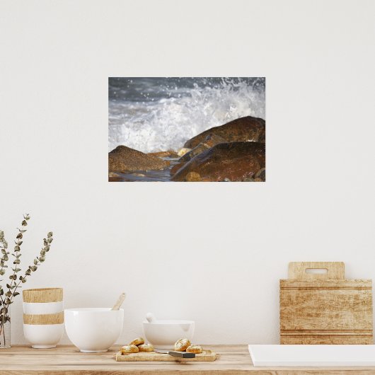 Rocks and Waves in Rhode Island Poster (Küche)