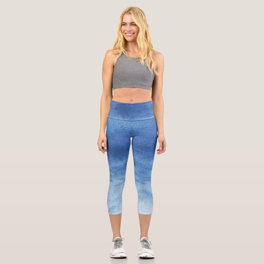 Rocks blauer Ober Legierung Capri Leggings (Vorderseite)