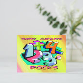 Rocks der dritten Klasse - Zahlen Postkarte (Stehend Vorderseite)