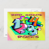 Rocks der dritten Klasse - Zahlen Postkarte (Vorne/Hinten)