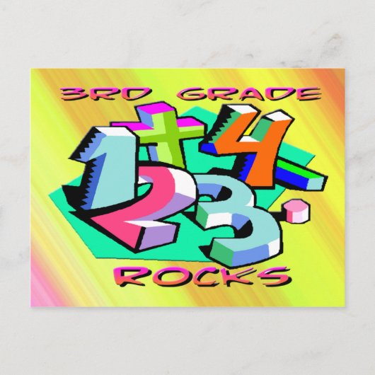 Rocks der dritten Klasse - Zahlen Postkarte (Vorderseite)