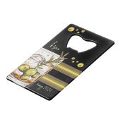 Rocks Glass | Oliven | TYP Geldbeutel Flaschenöffner (Vorderseite Schrägansicht)