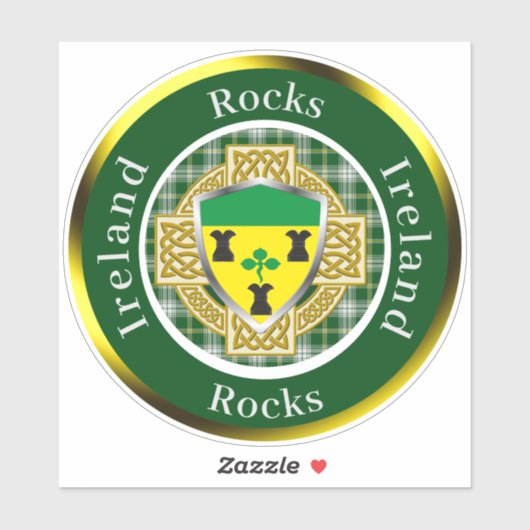 Rocks Irish Shield/Celtic Cross Personalisiert Aufkleber (Blatt)