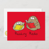 Rocks lesen Funny Book Postcard Postkarte (Vorne/Hinten)