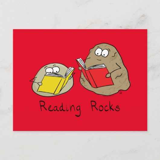 Rocks lesen Funny Book Postcard Postkarte (Vorderseite)