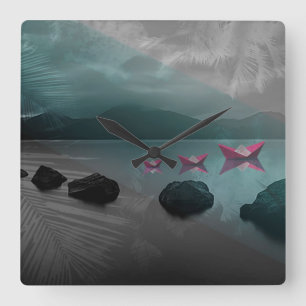 Rocks Quadratische Wanduhr