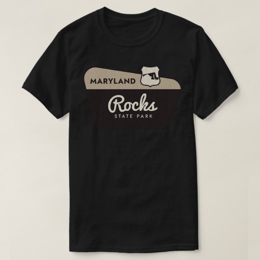 Rocks Staat Park Maryland Begrüßungszeichen T-Shirt (Design vorne)