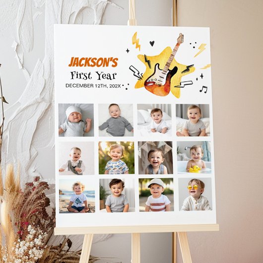 Rocks Star Birthday Foto Milestone Poster