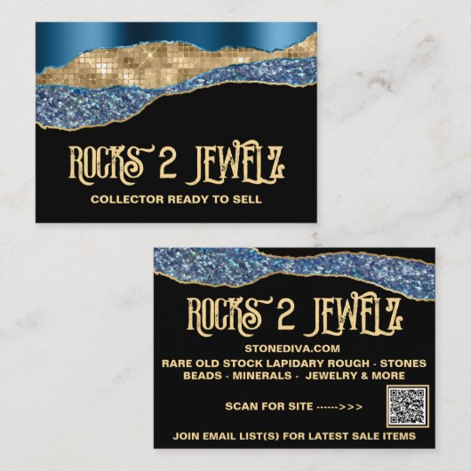 "Rocks to Jewels Business Card" Visitenkarte (Vorne/Hinten)