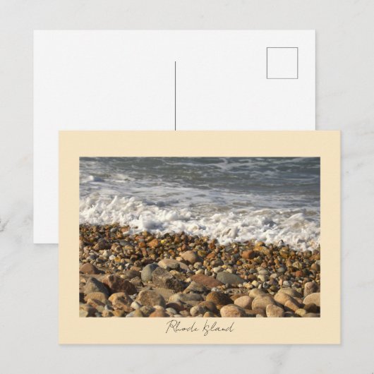 Rocks Waves Rhode Island Postcard Postkarte (Vorne/Hinten)