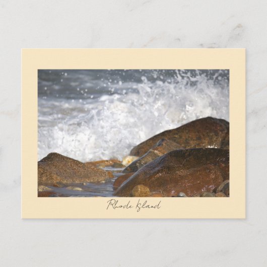 Rocks Waves Rhode Island Postcard Postkarte (Vorderseite)