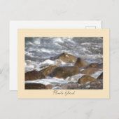 Rocks Waves Rhode Island Postcard Postkarte (Vorne/Hinten)