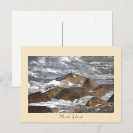 Rocks Waves Rhode Island Postcard Postkarte (Vorne/Hinten)