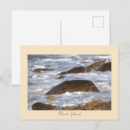 Rocks Waves Rhode Island Postcard Postkarte (Vorne/Hinten)