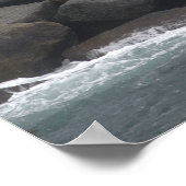 Rocks with Birds Ocean Waterscape Poster (Ecke)