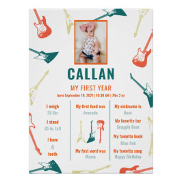 Rockstar 1. Geburtstag Meilenstein Poster