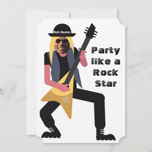 🎸 🤣 Rockstar 50. Geburtstagsjubiläum Einladung (Vorderseite)