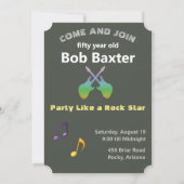 🎸 🤣 Rockstar 50. Geburtstagsjubiläum Einladung (Rückseite)