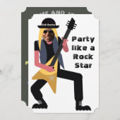 🎸 🤣 Rockstar 50. Geburtstagsjubiläum Einladung (Vorne/Hinten)