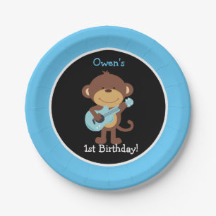 Rockstar-Affe-Pappteller/kundenspezifische Farben! Pappteller