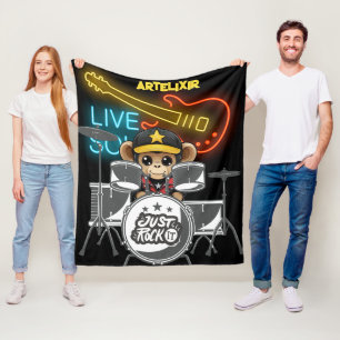 Rockstar-Affen-Druck Fleecedecke