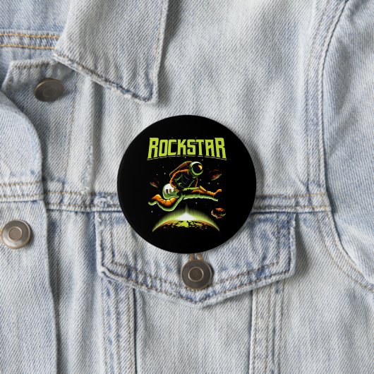 Rockstar-Astronaut spielt Gitarre im Space-Knopf Button (Beispiel)
