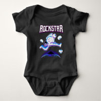 Rockstar-Astronaut spielt Gitarre im Weltraum-Baby