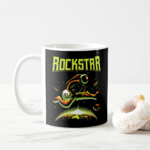 Rockstar-Astronaut spielt Gitarre im Weltraum Kaffeetasse