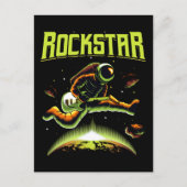 Rockstar-Astronaut spielt Gitarre im Weltraum Postkarte (Vorderseite)