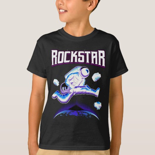 Rockstar-Astronaut spielt Gitarre im Weltraum-T - T-Shirt (Vorderseite)
